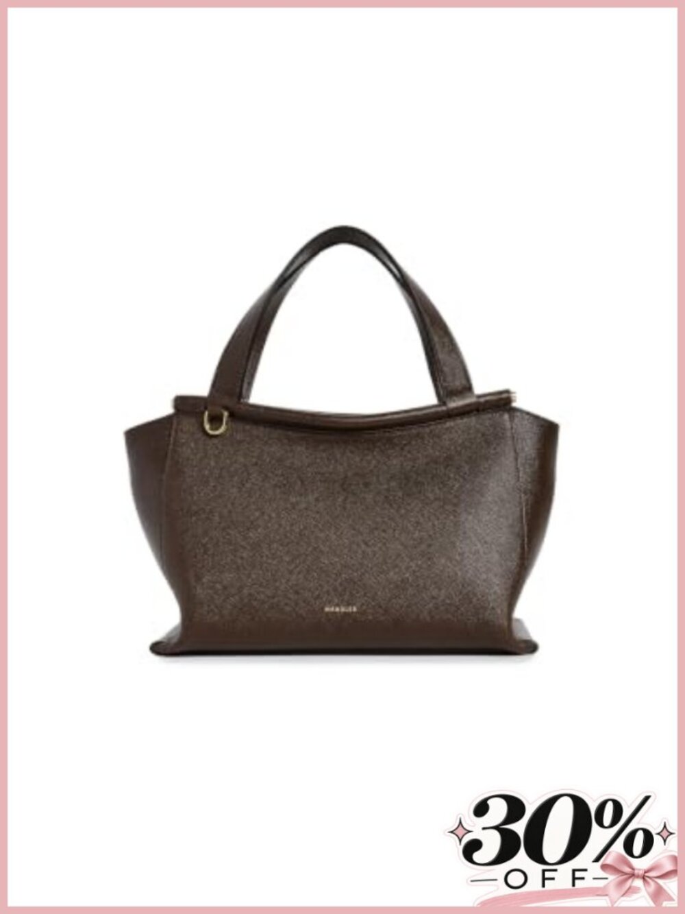 Pebbled Leather Satchel Dual Top Handle Adjustable Strap